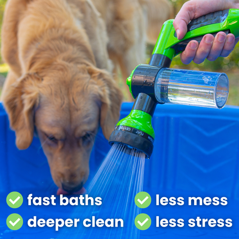 Pup Jet Dog Wash, 8 in 1 Dog Wash Hose Attachment with Soap Box, Dog  Bathing